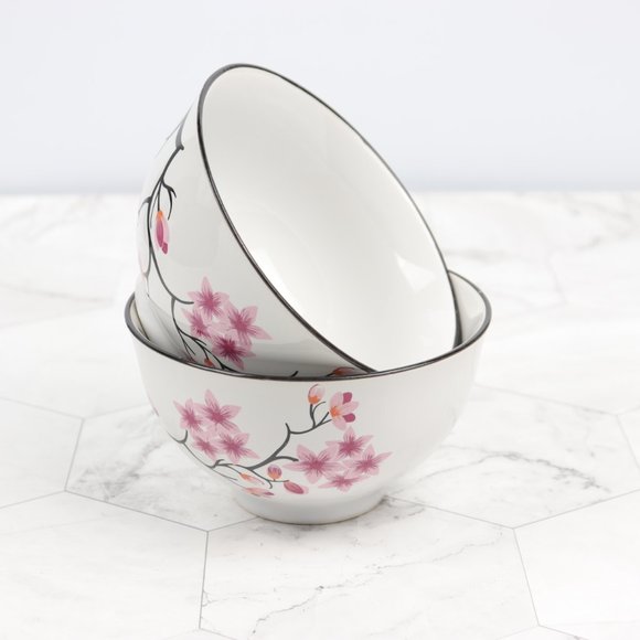 Four Set Stackable Ceramic Bowl Set Dessert 10 oz. - Picture 3 of 5